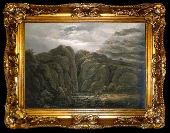 framed  Johan Christian Dahl norwegian mountain landscape, ta009-2